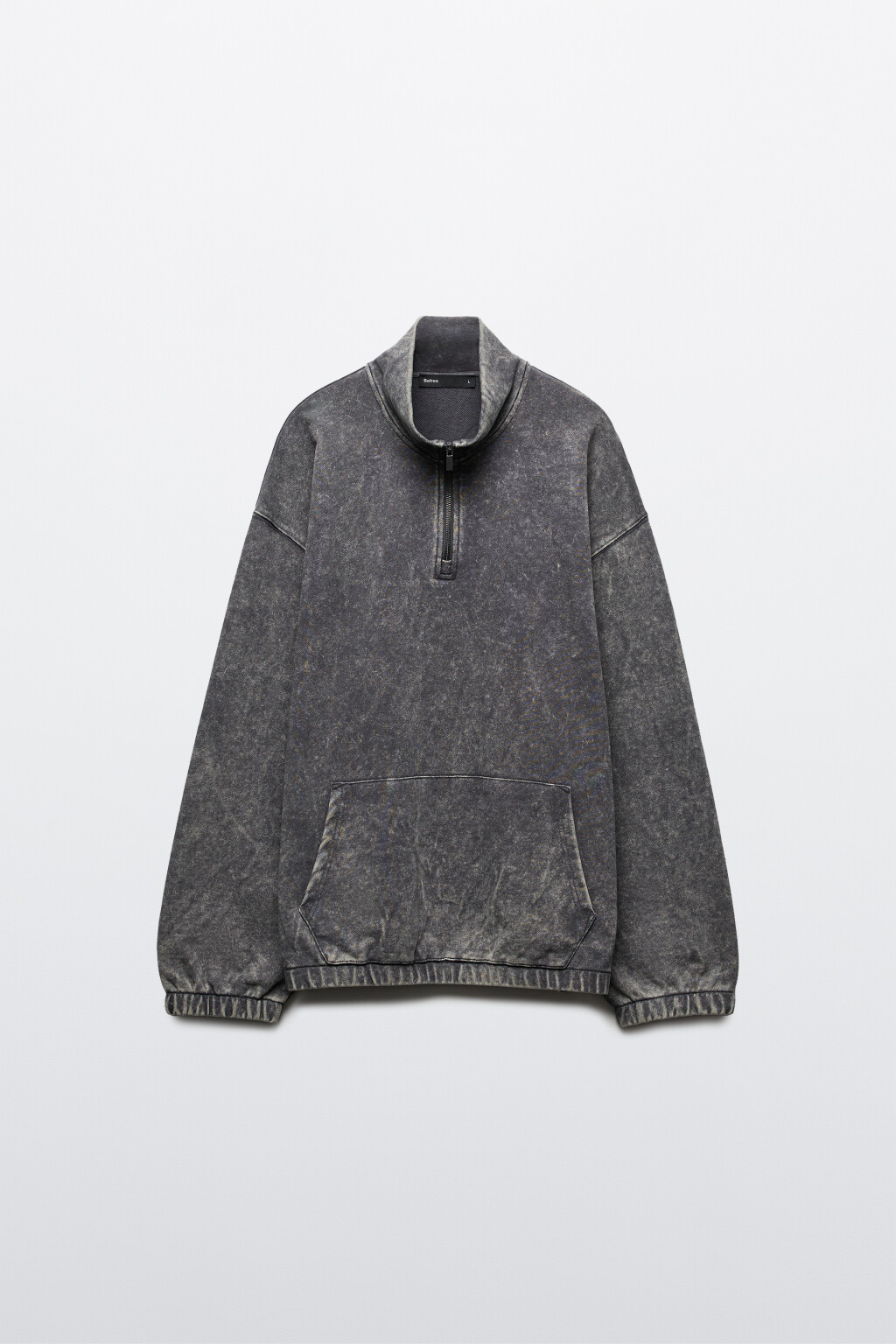 Свитшот из футера с вареным эффектом - цвет серый - 1