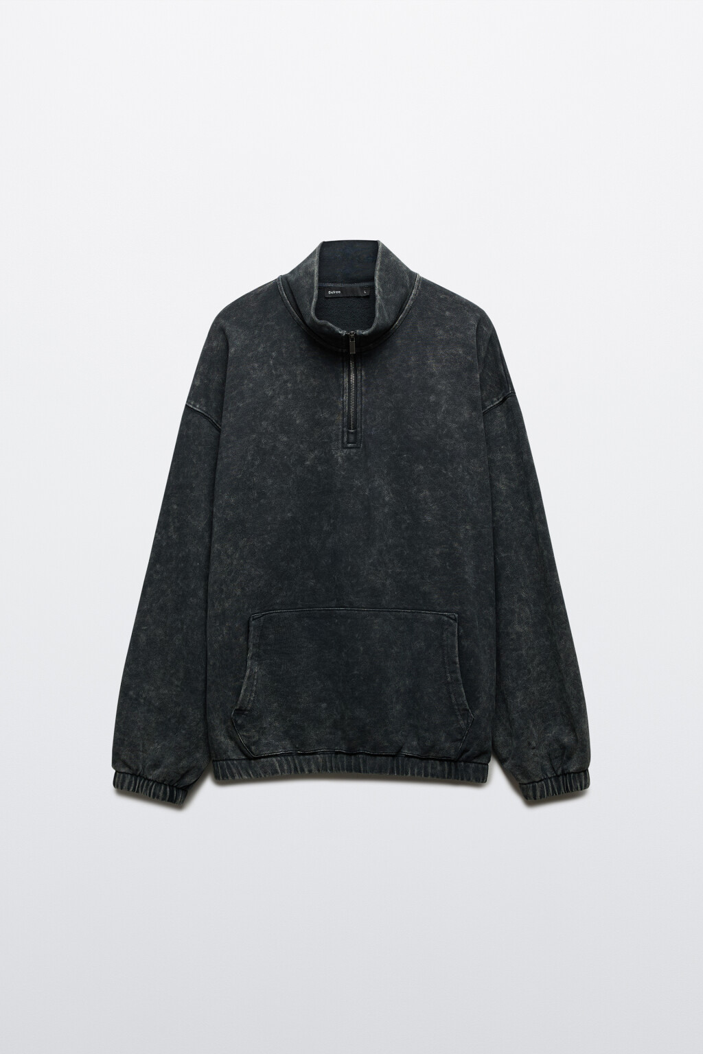 Свитшот из футера с вареным эффектом - цвет синий - 1