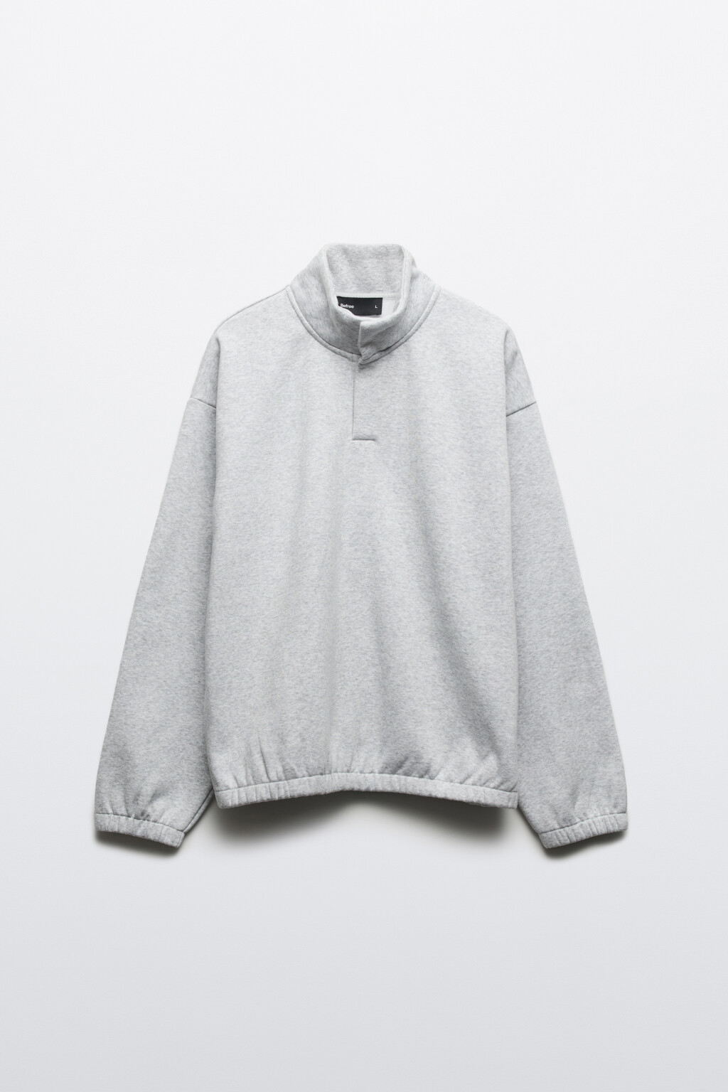 Свитшот из футера с воротником-стойкой на кнопках - цвет серый - 8