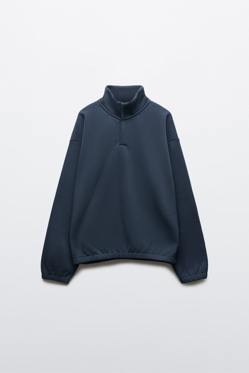 Свитшот из футера с воротником-стойкой на кнопках - цвет синий - 9