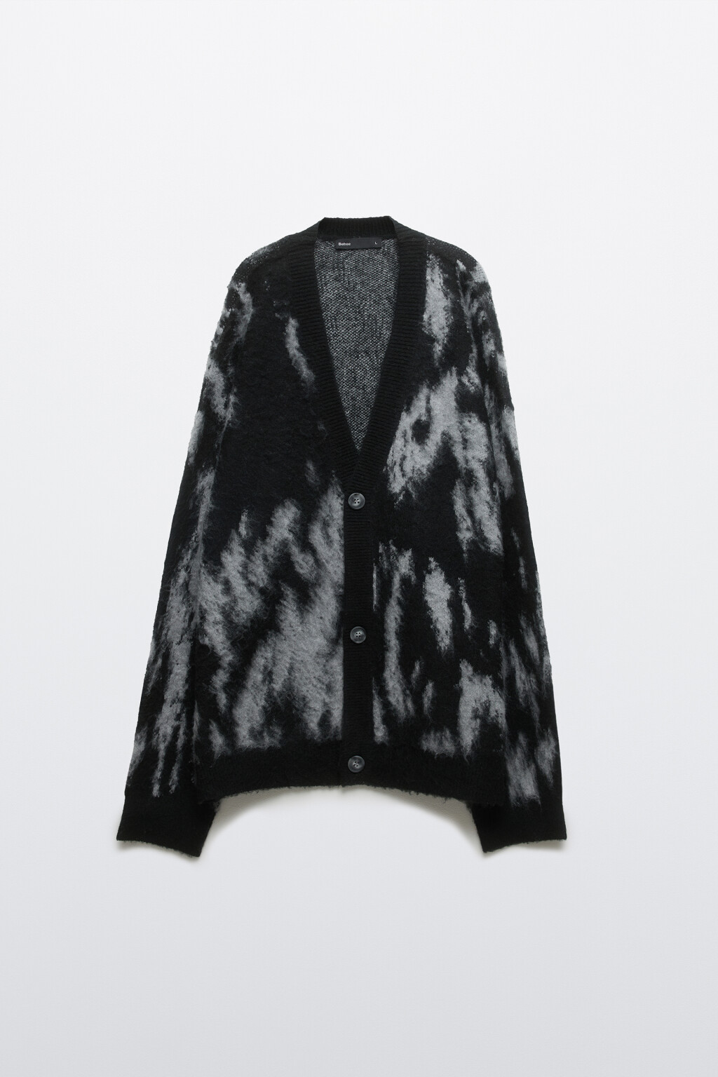 Кардиган на пуговицах с шерстью - цвет черный - 1