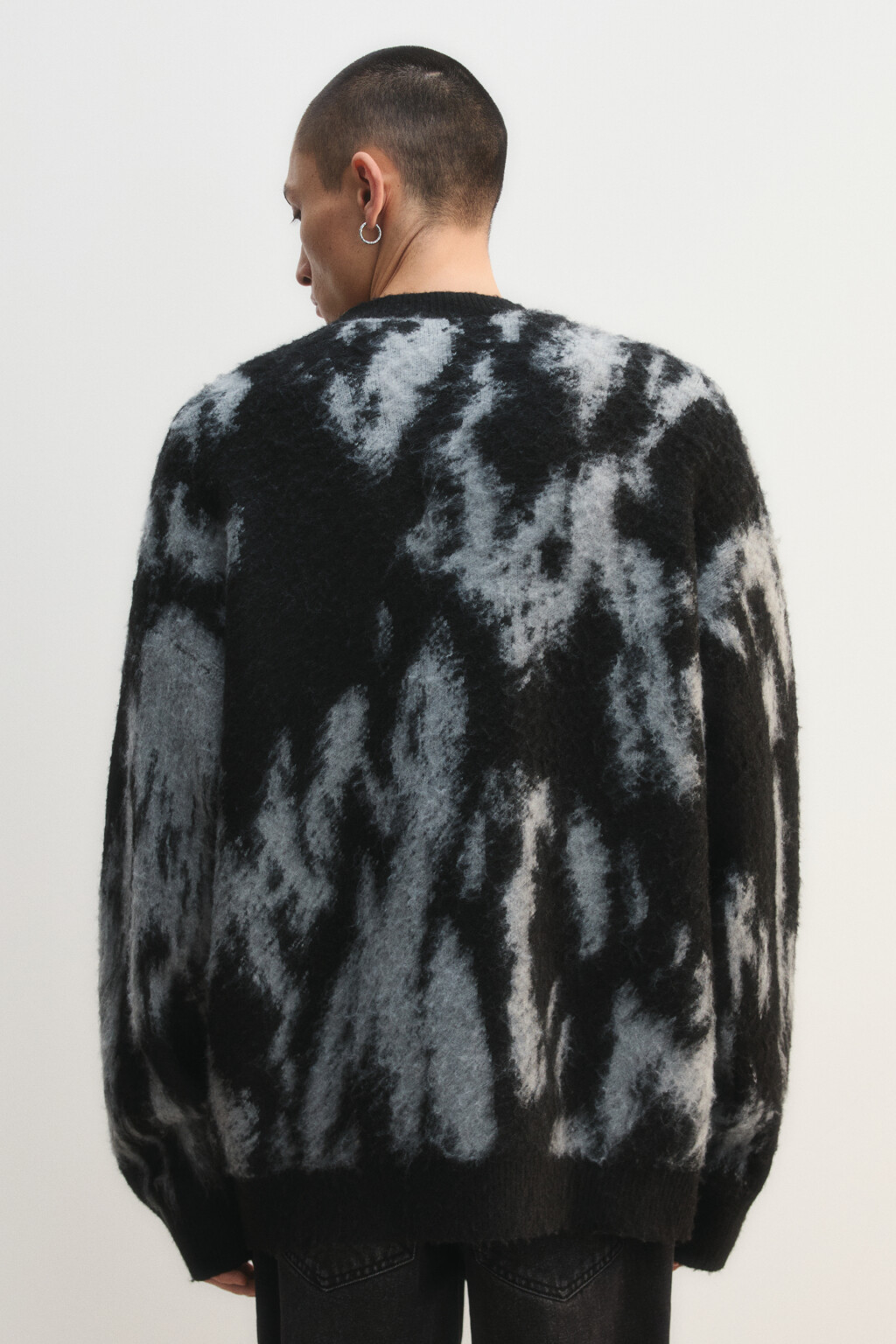 Кардиган на пуговицах с шерстью - цвет черный - 4