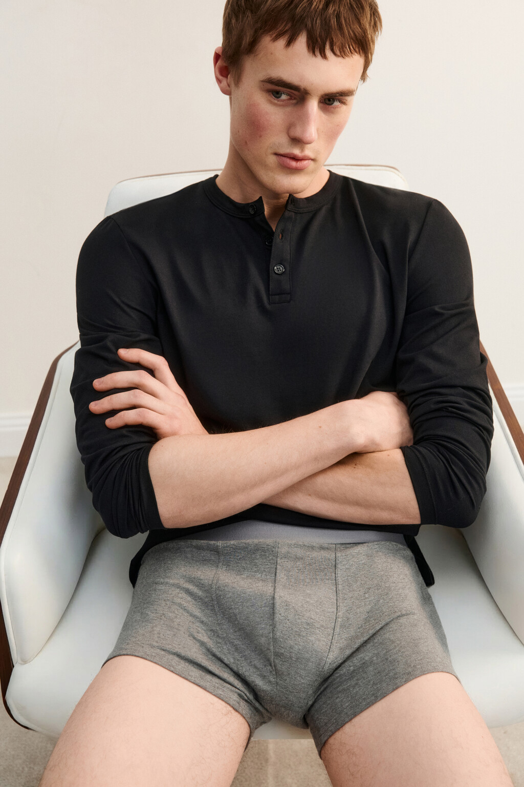 Трусы-боксеры базовые - цвет серый - 1