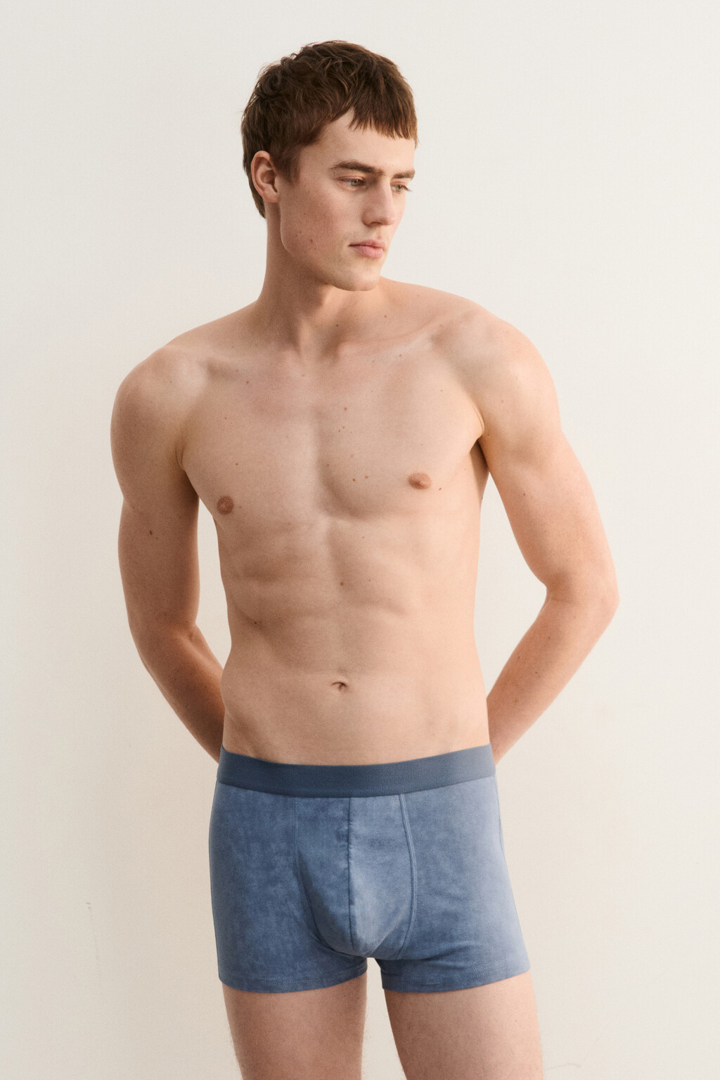 Трусы-боксеры с вареным эффектом - цвет серо-голубой - 2