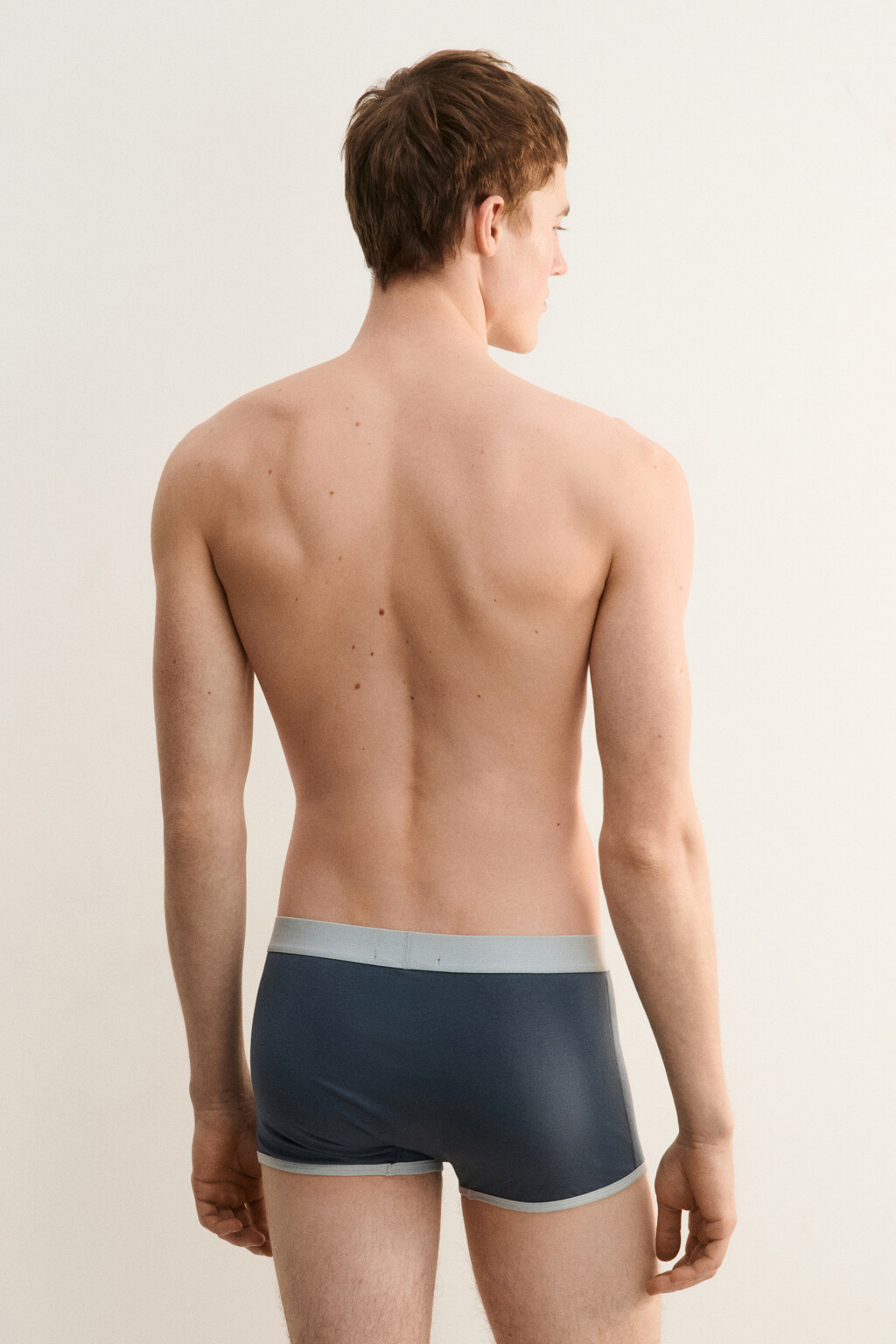 Трусы-боксеры с контрастной окантовкой - цвет синий - 3