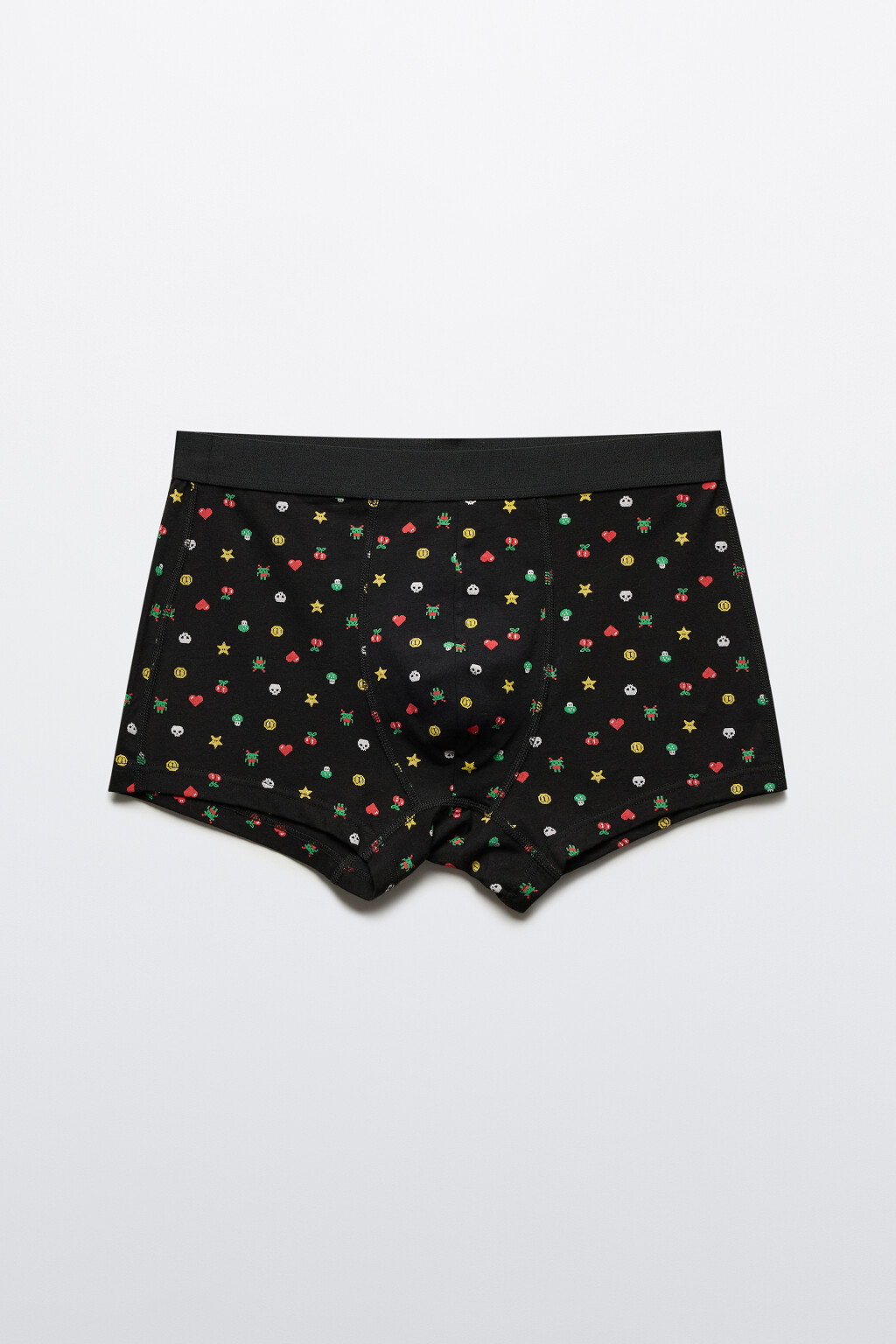 Трусы-боксеры с принтом - цвет черный - 1