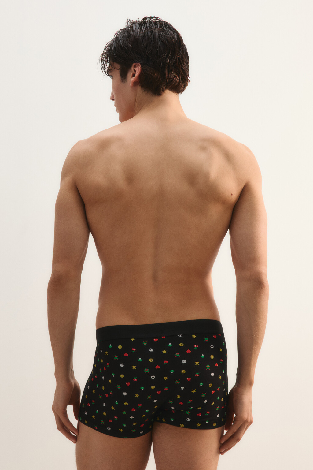 Трусы-боксеры с принтом - цвет черный - 4