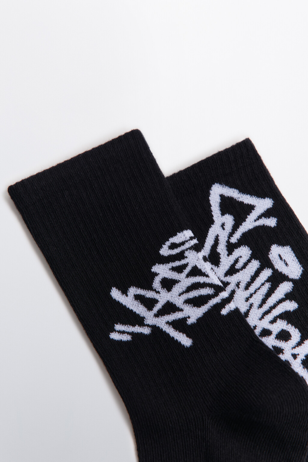 Носки в рубчик с граффити - цвет черный - 2