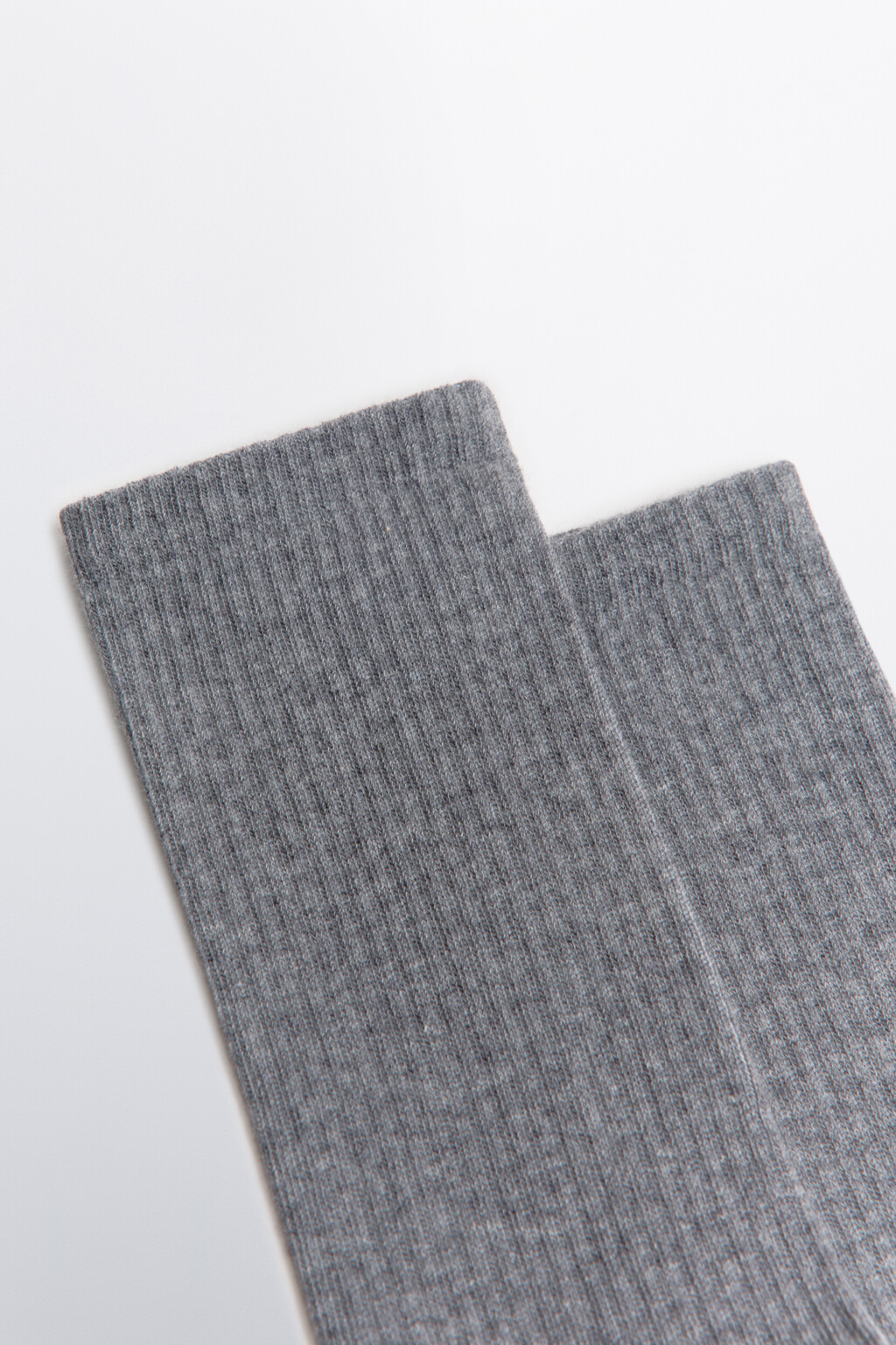 Носки высокие в рубчик - цвет серый - 2