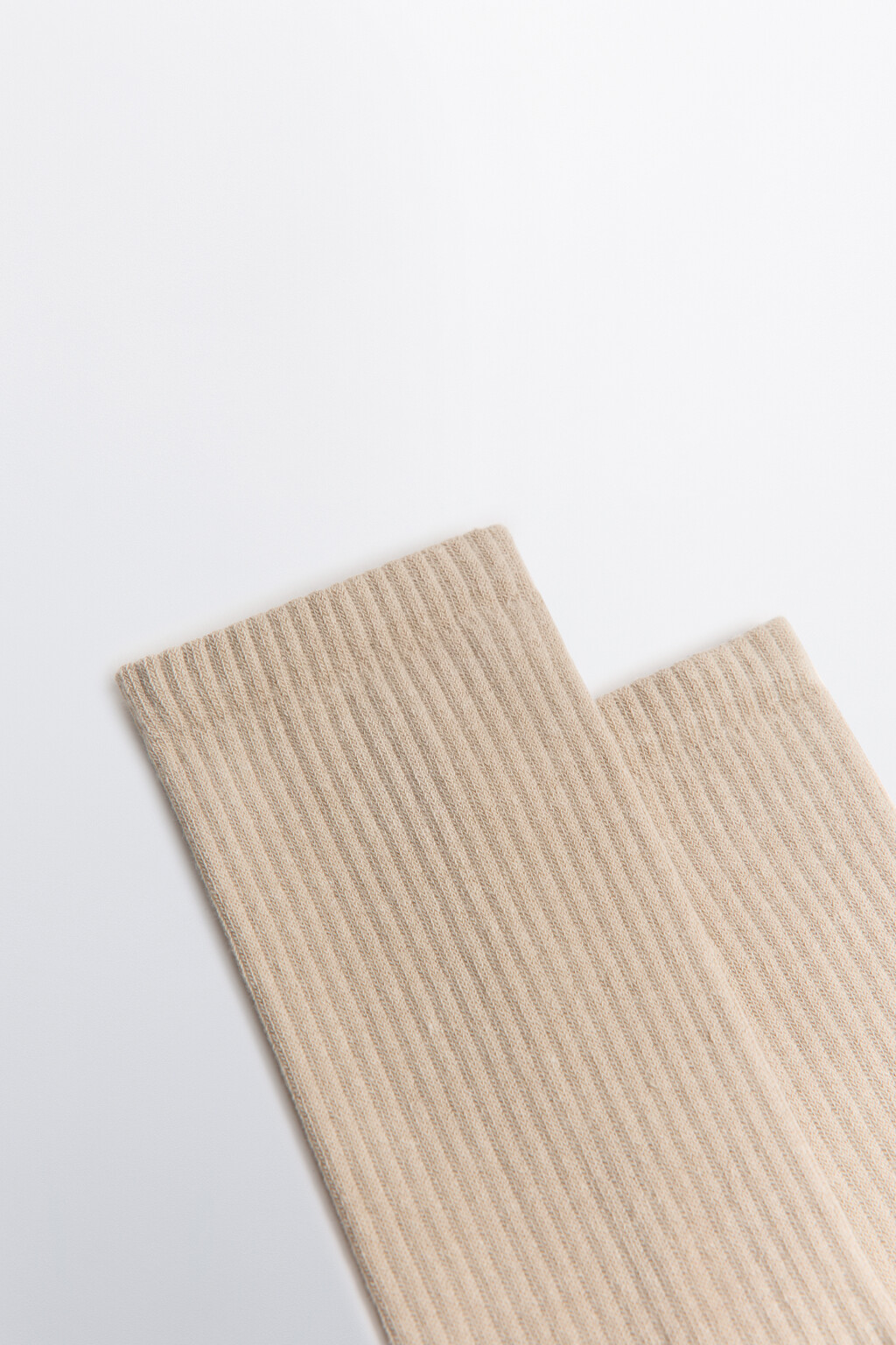 Носки высокие в рубчик - цвет коричневый - 2