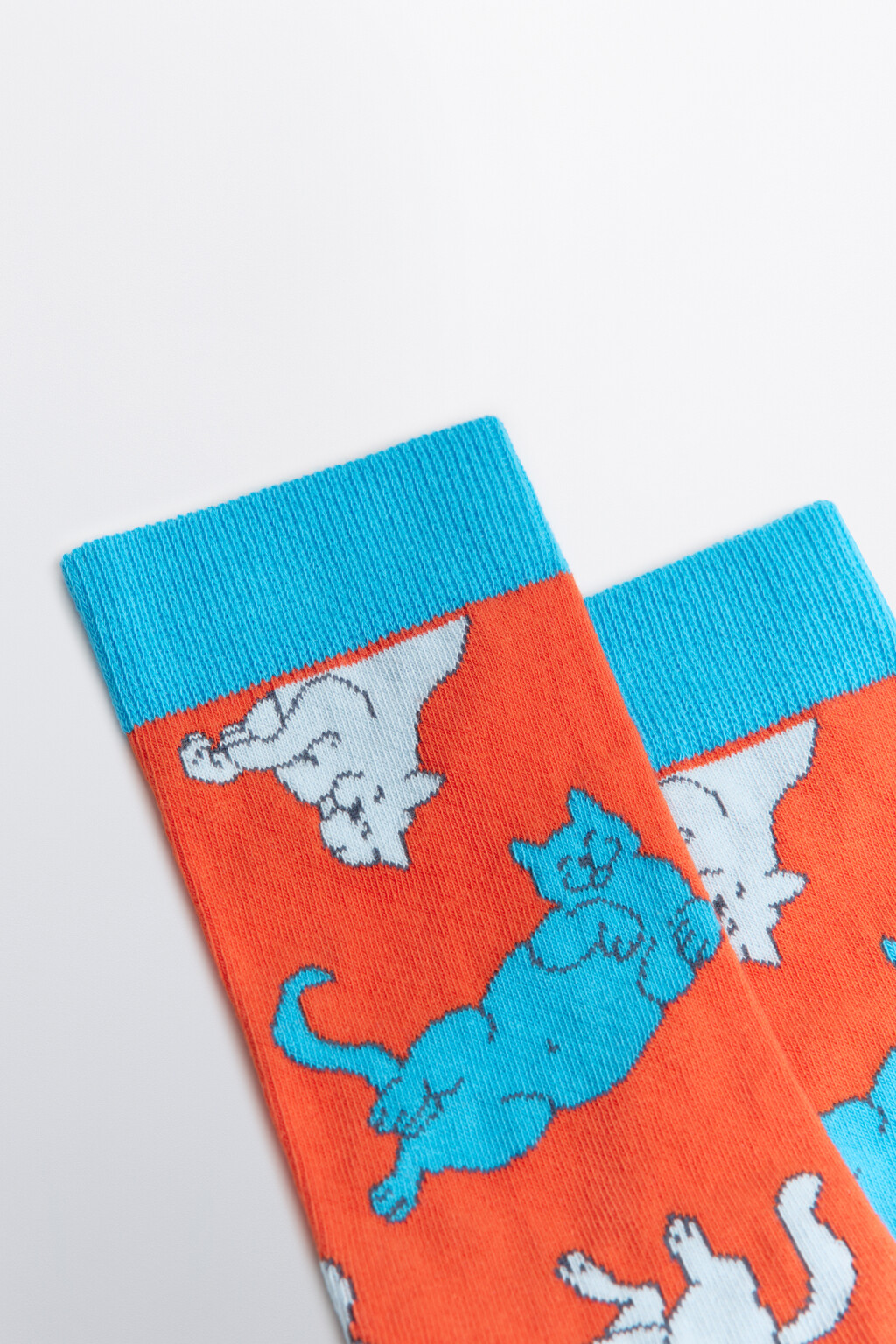 Носки высокие с принтом - цвет оранжевый - 2