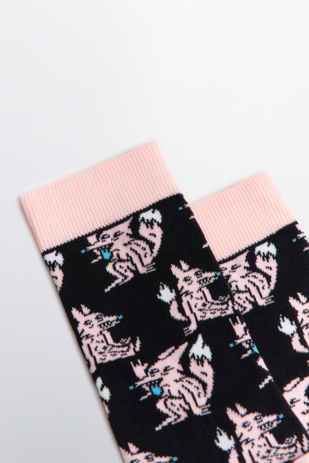 Носки высокие с принтом - цвет черный - 2