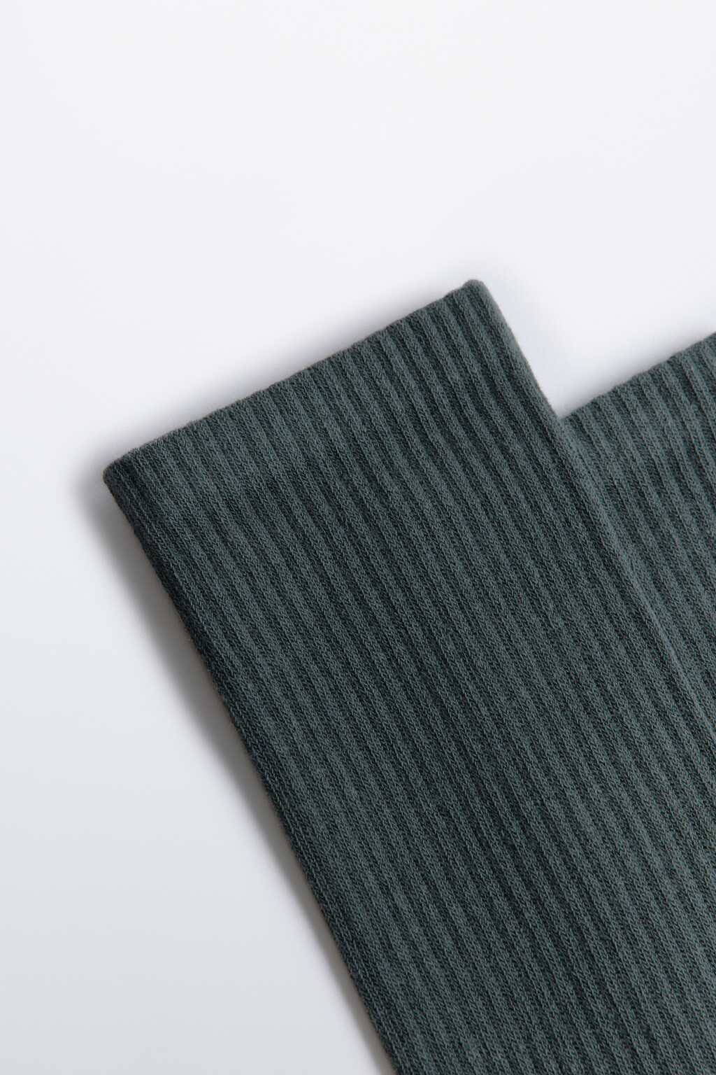 Носки высокие в рубчик - цвет зеленый - 2