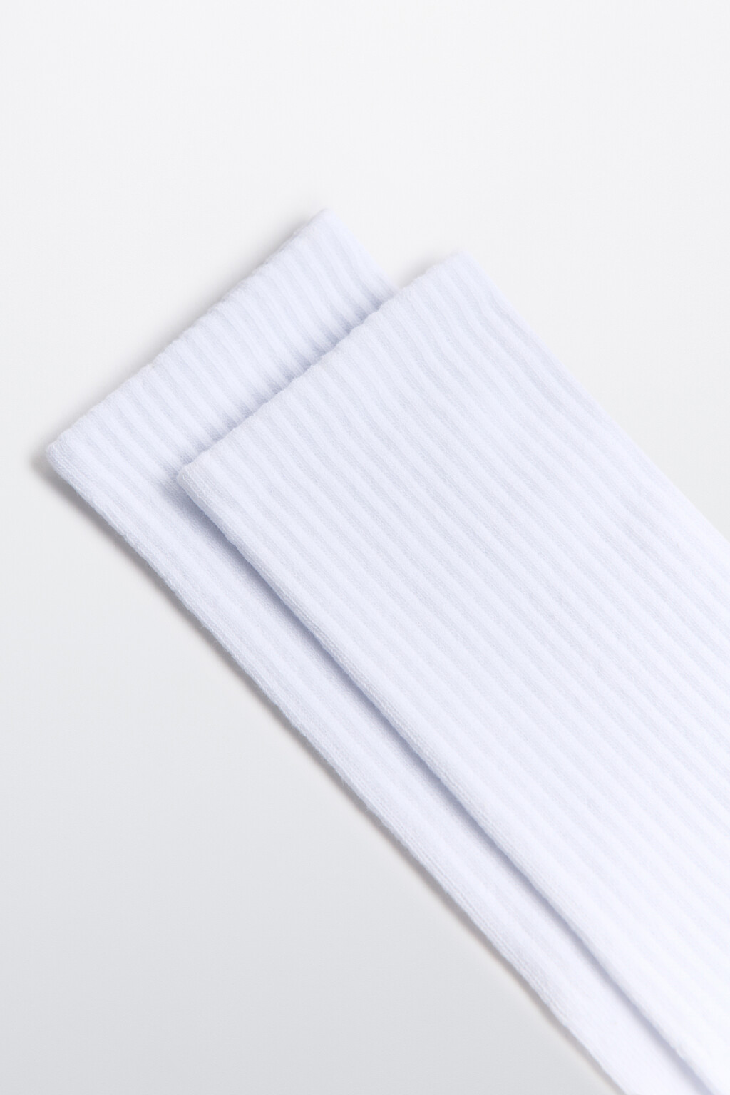 Носки высокие в рубчик - цвет белый - 2