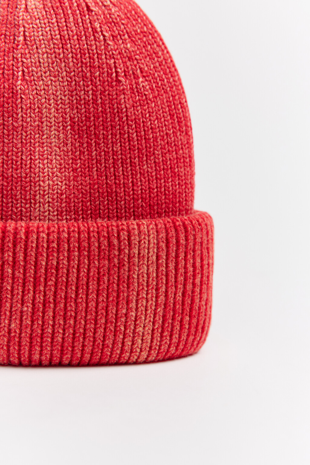 Шапка-бини хлопковая - цвет красный - 2