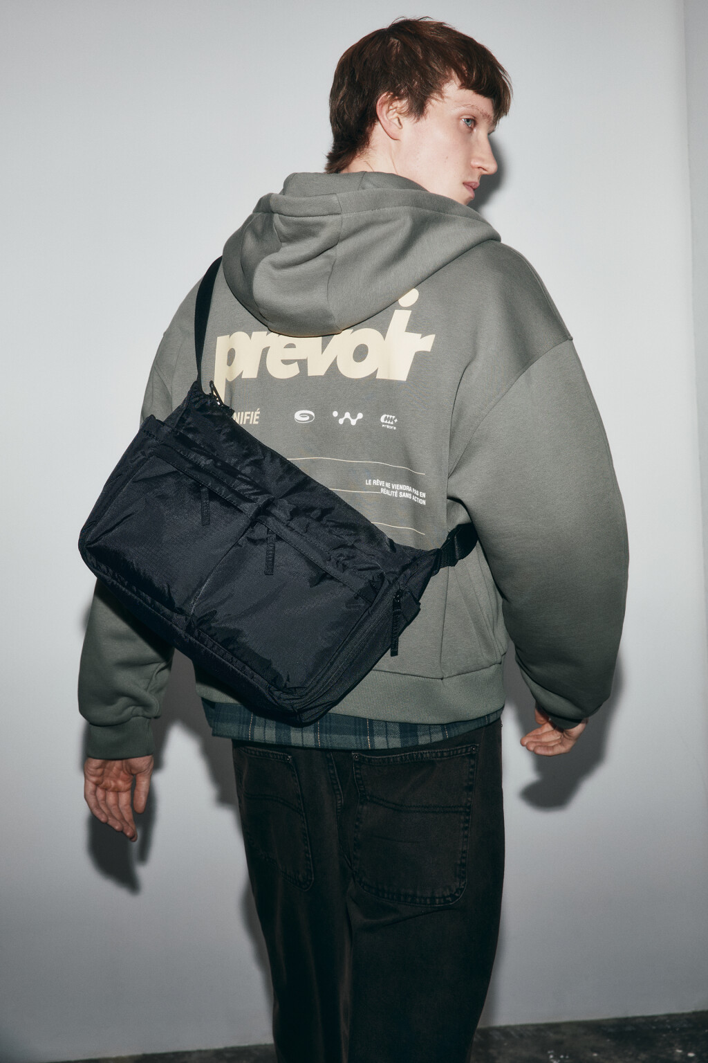 Сумка-кроссбоди с наружными карманами - цвет черный - 1