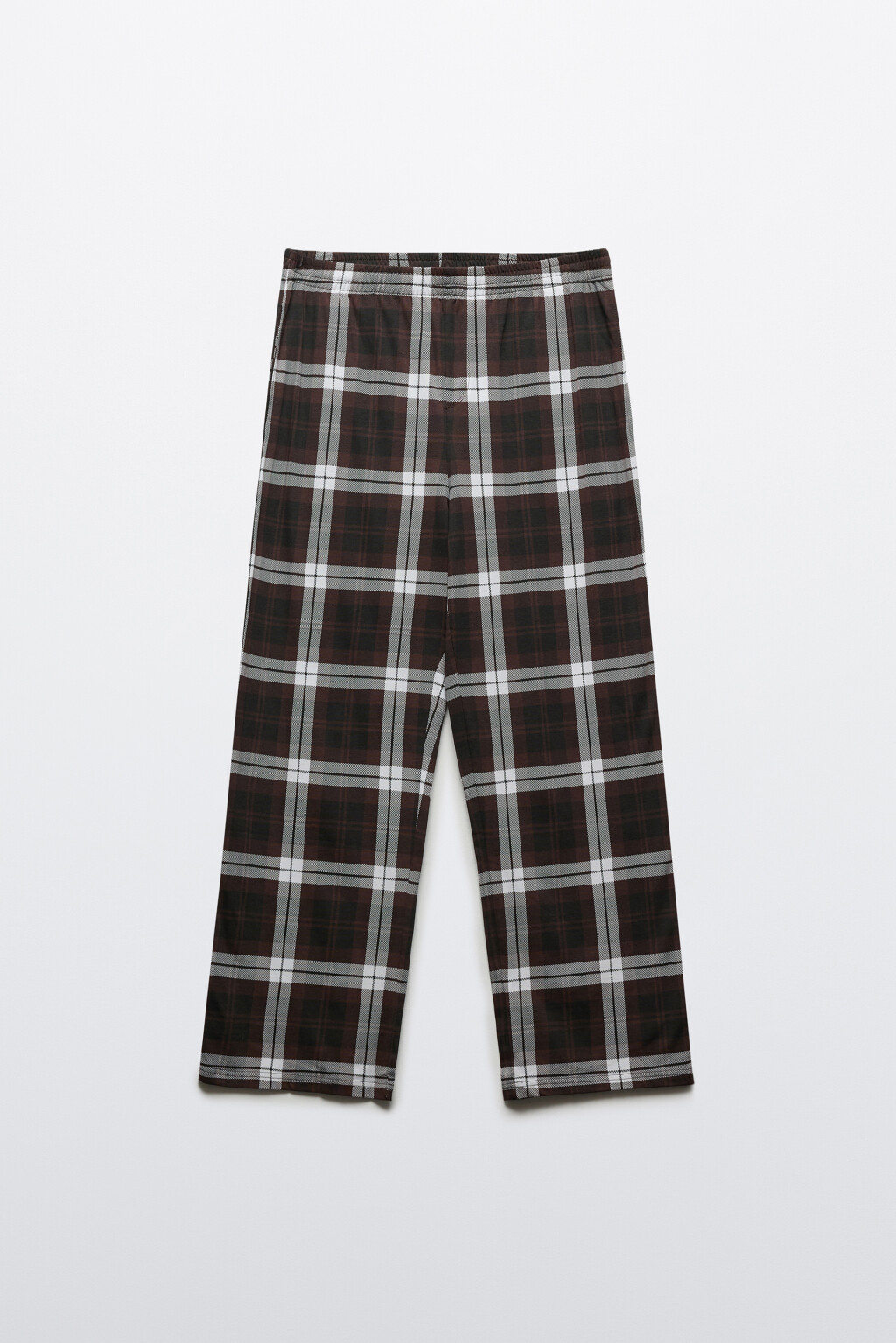 Брюки домашние хлопковые с принтом - цвет коричневый - 1