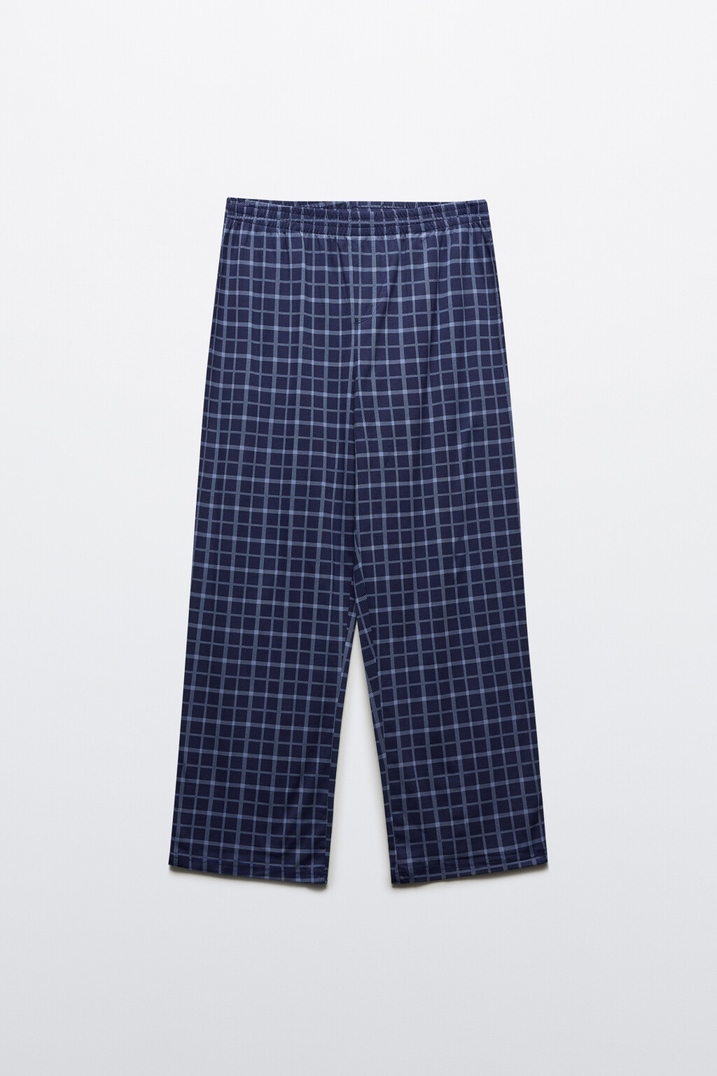 Брюки домашние хлопковые с принтом - цвет синий - 1