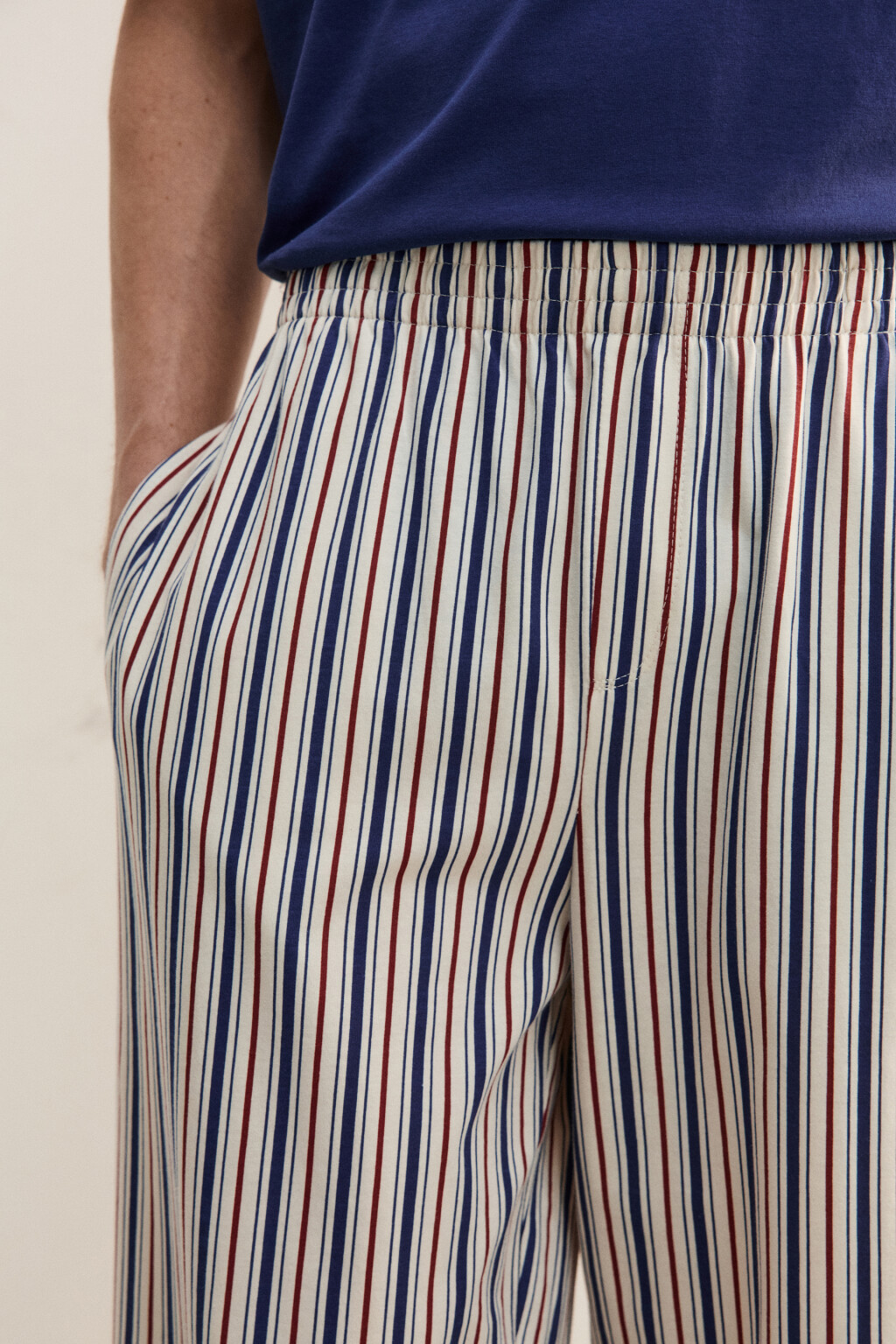 Брюки домашние хлопковые с принтом - цвет бежевый - 6