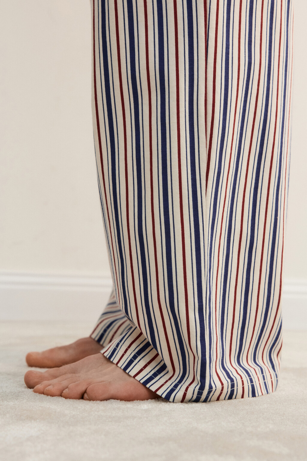 Брюки домашние хлопковые с принтом - цвет бежевый - 7