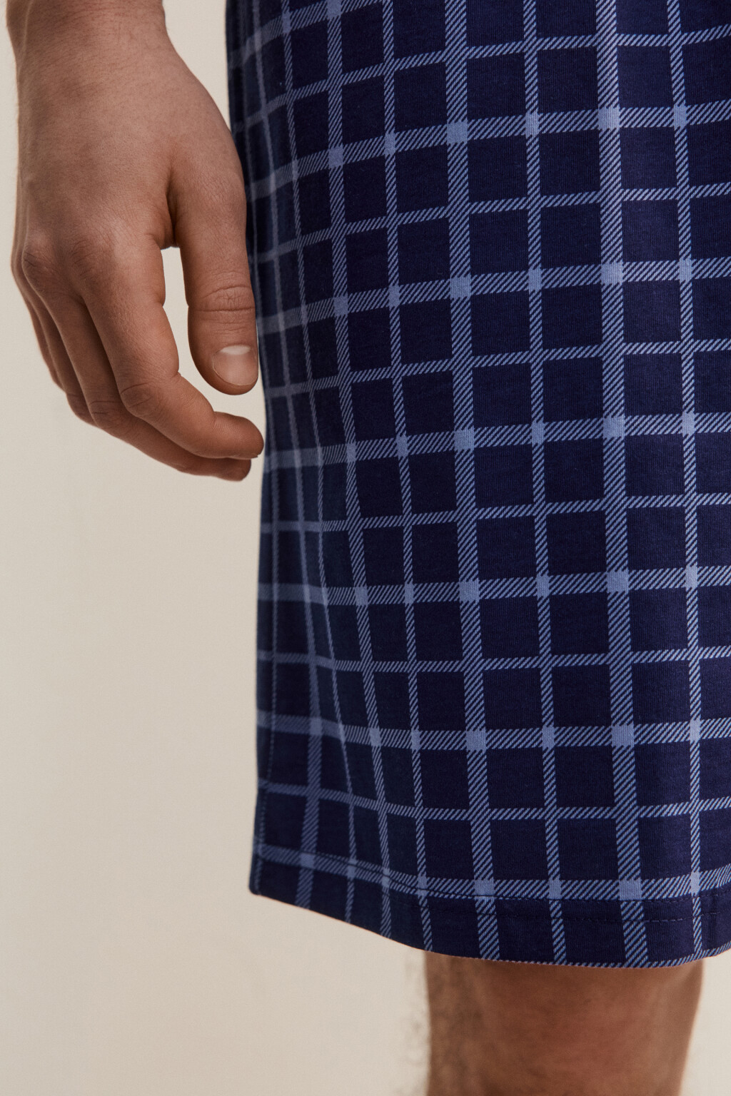 Шорты домашние хлопковые с принтом - цвет синий - 7