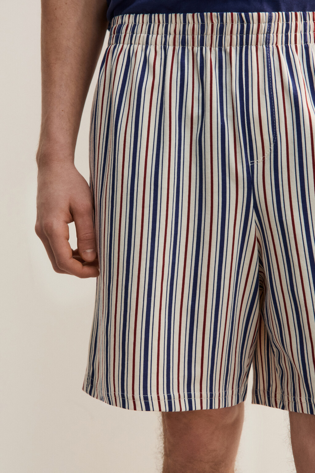 Шорты домашние хлопковые с принтом - цвет бежевый - 7