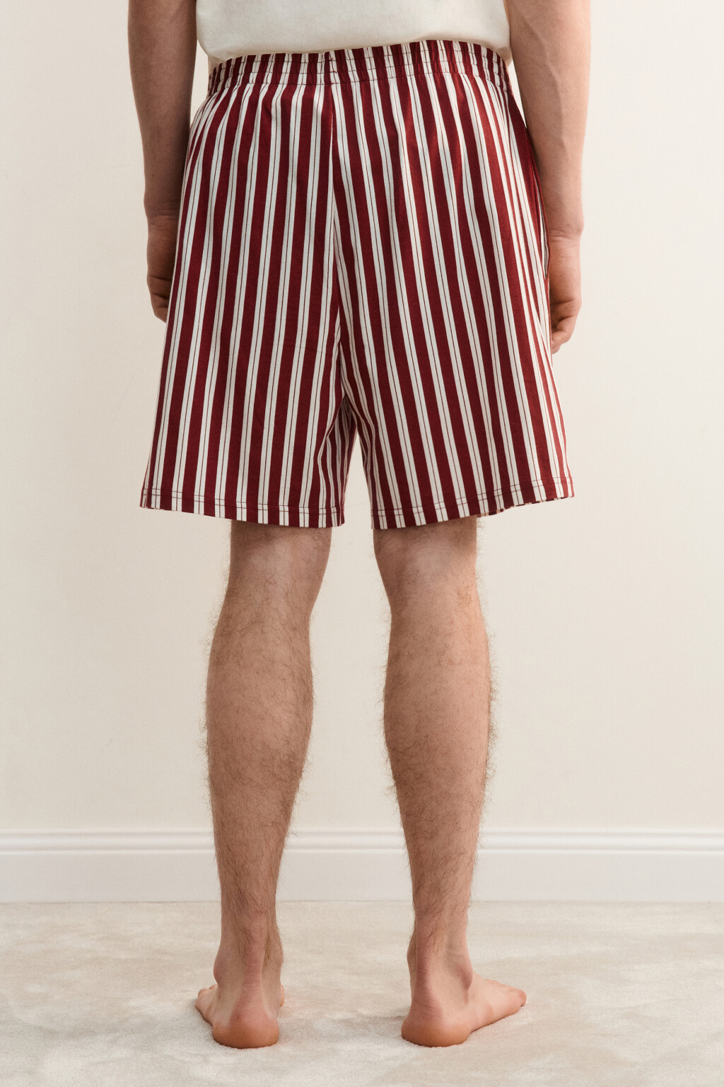 Шорты домашние хлопковые с принтом - цвет красный - 5