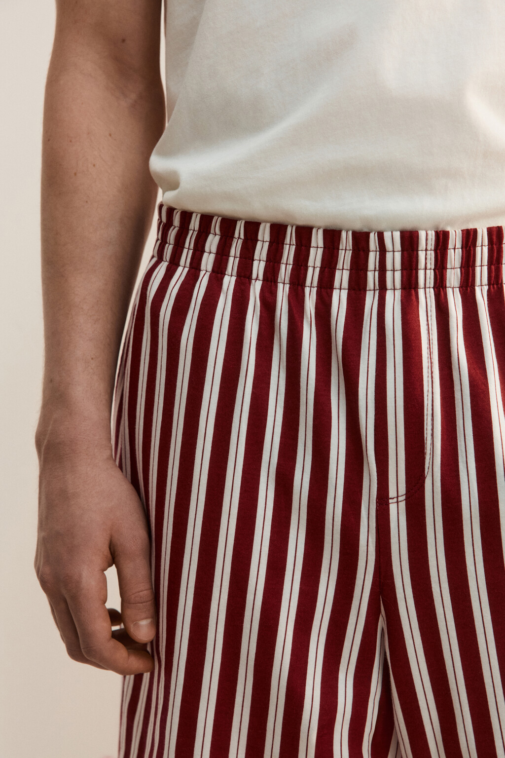 Шорты домашние хлопковые с принтом - цвет красный - 7