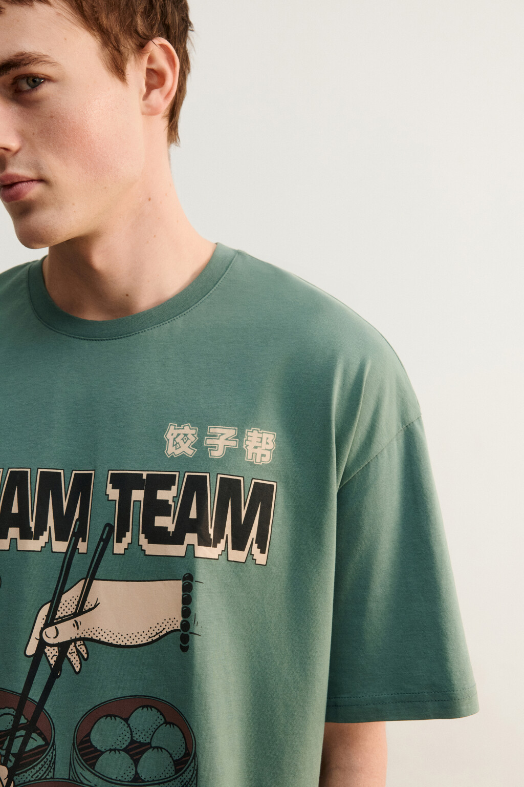 Футболка хлопковая домашняя с принтом - цвет зеленый - 6