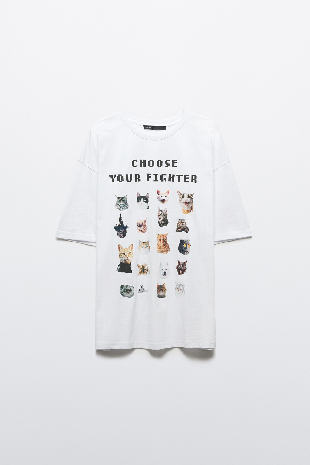 Футболка хлопковая домашняя с принтом - цвет белый - 1