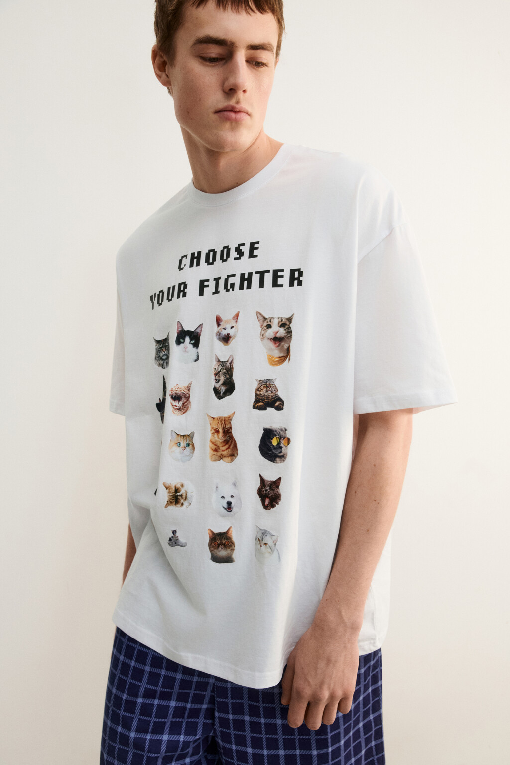 Футболка хлопковая домашняя с принтом - цвет белый - 3