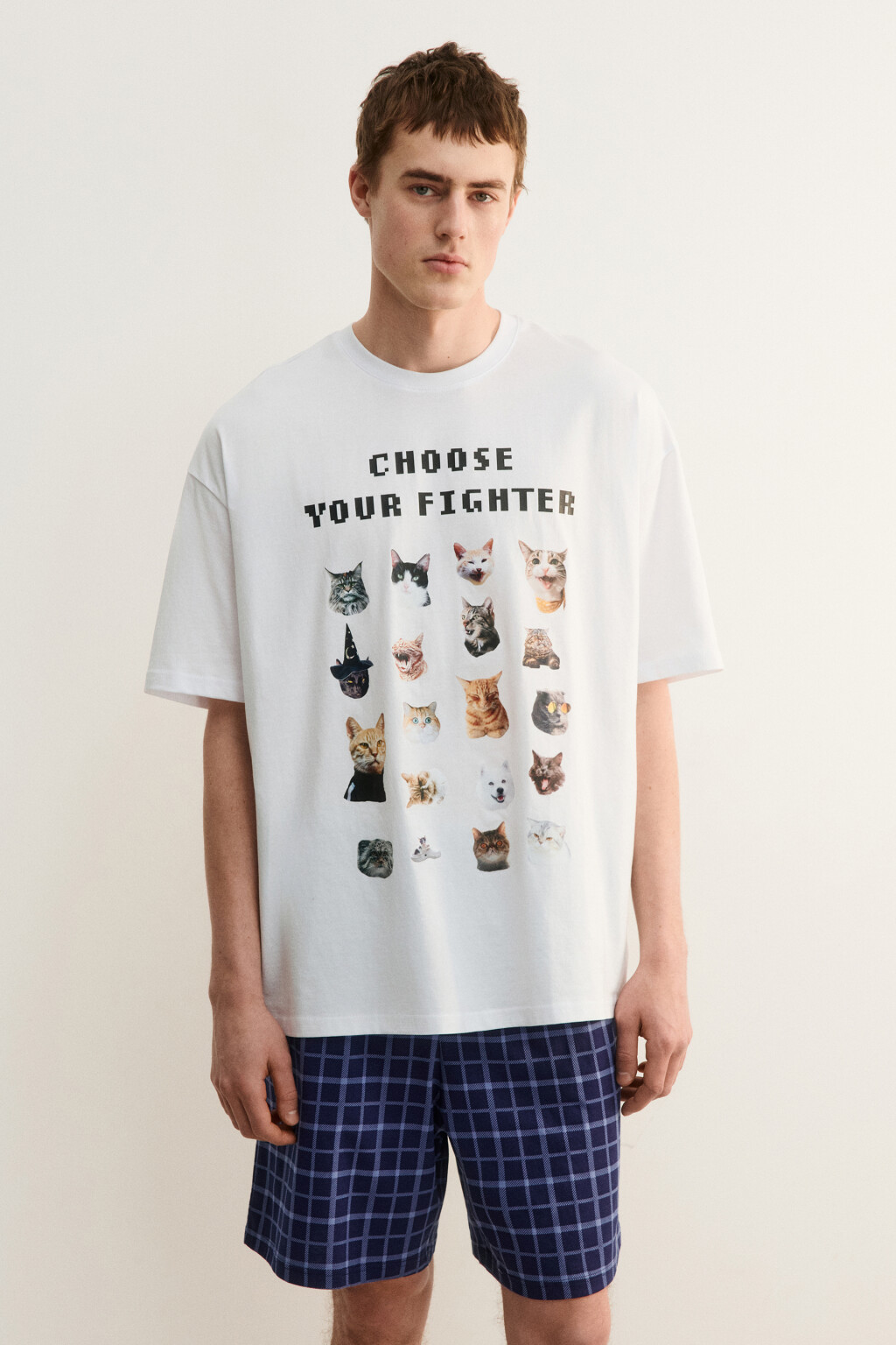 Футболка хлопковая домашняя с принтом - цвет белый - 4