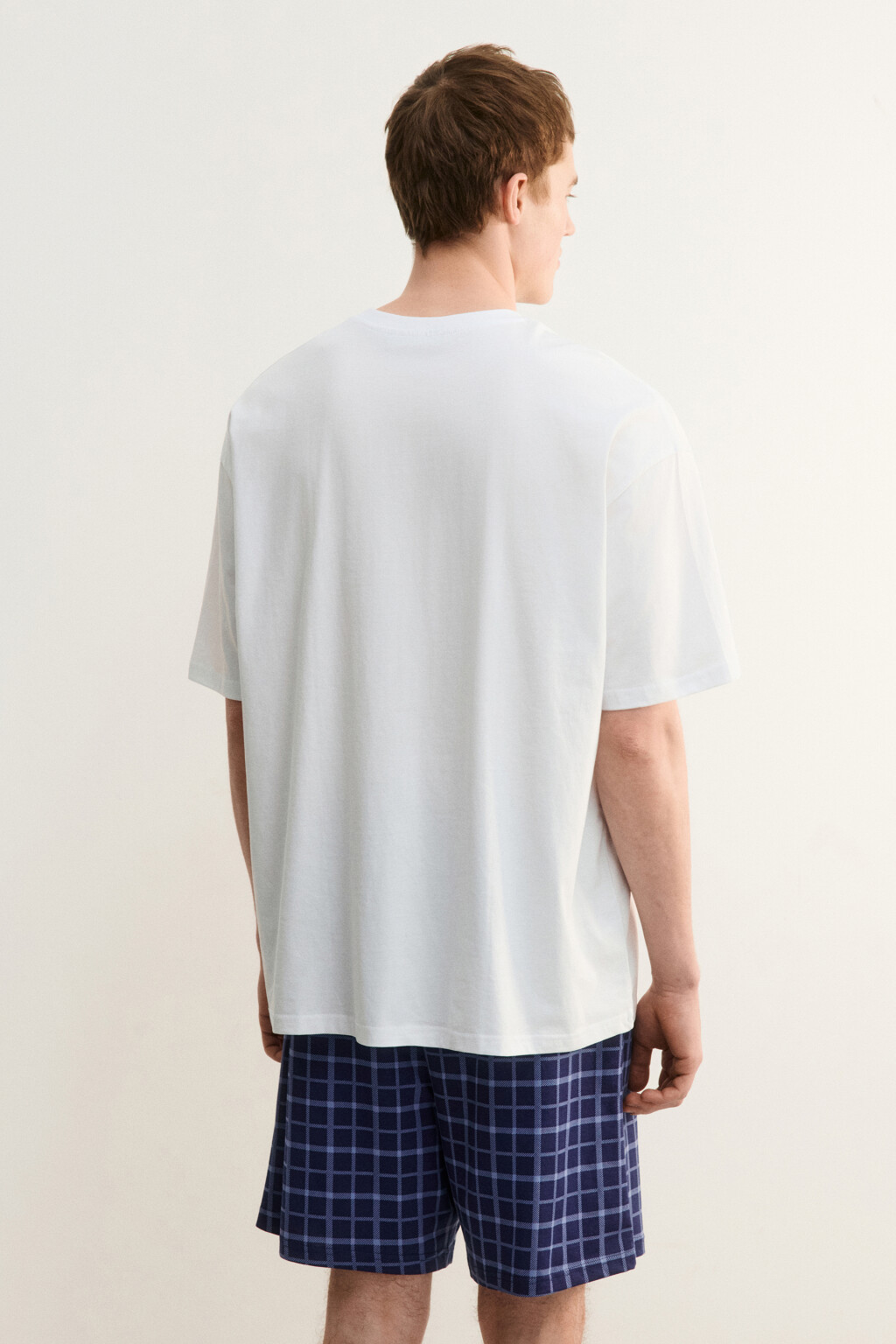 Футболка хлопковая домашняя с принтом - цвет белый - 5