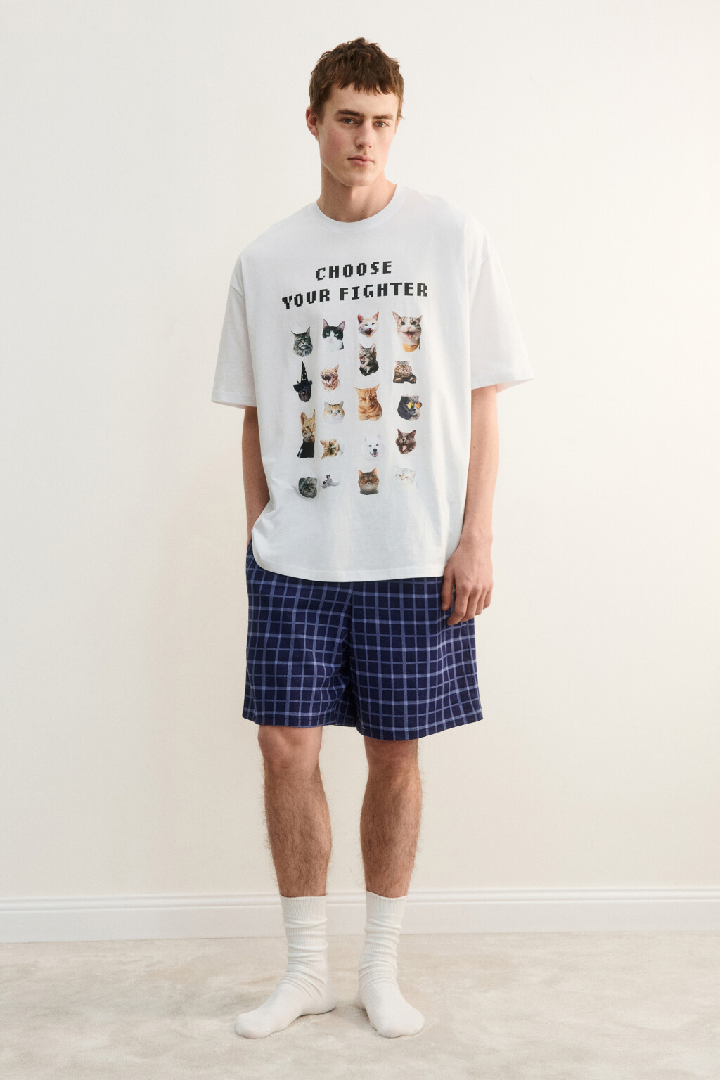 Футболка хлопковая домашняя с принтом - цвет белый - 6