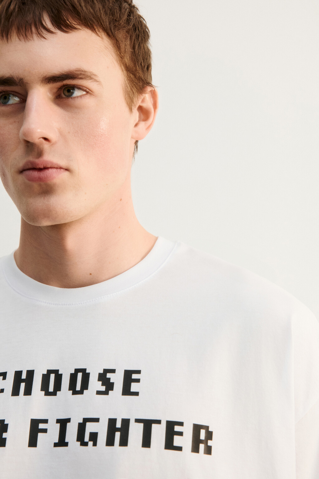 Футболка хлопковая домашняя с принтом - цвет белый - 8