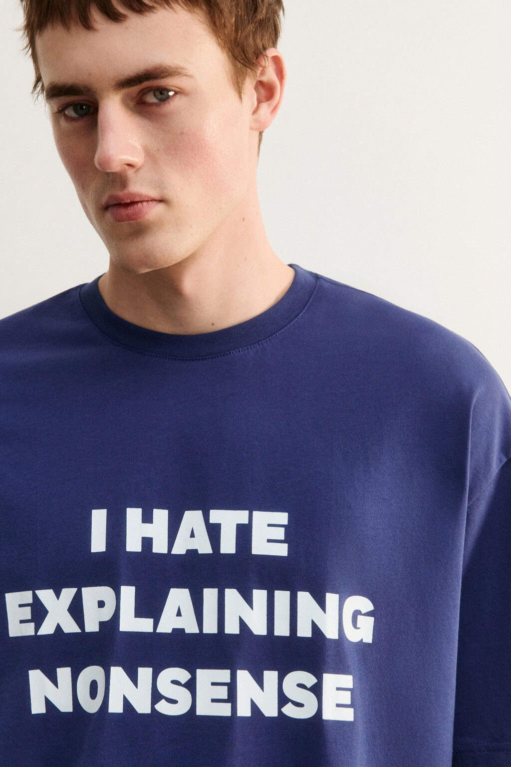 Футболка хлопковая домашняя с принтом - цвет синий - 7