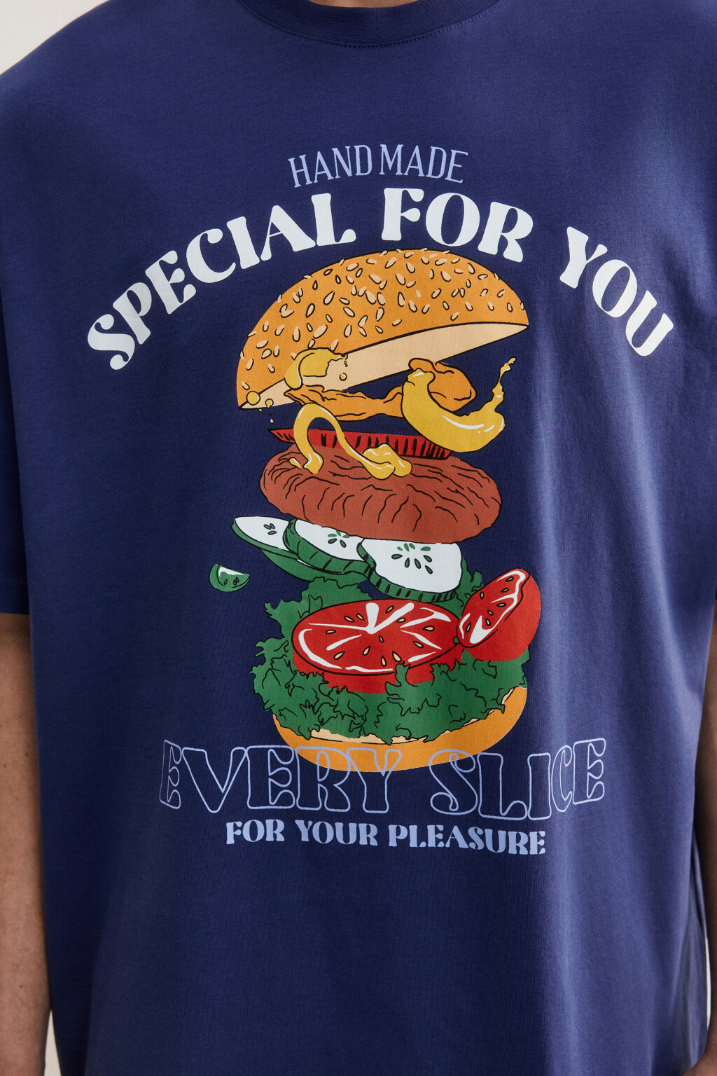 Футболка хлопковая домашняя с принтом - цвет синий - 7