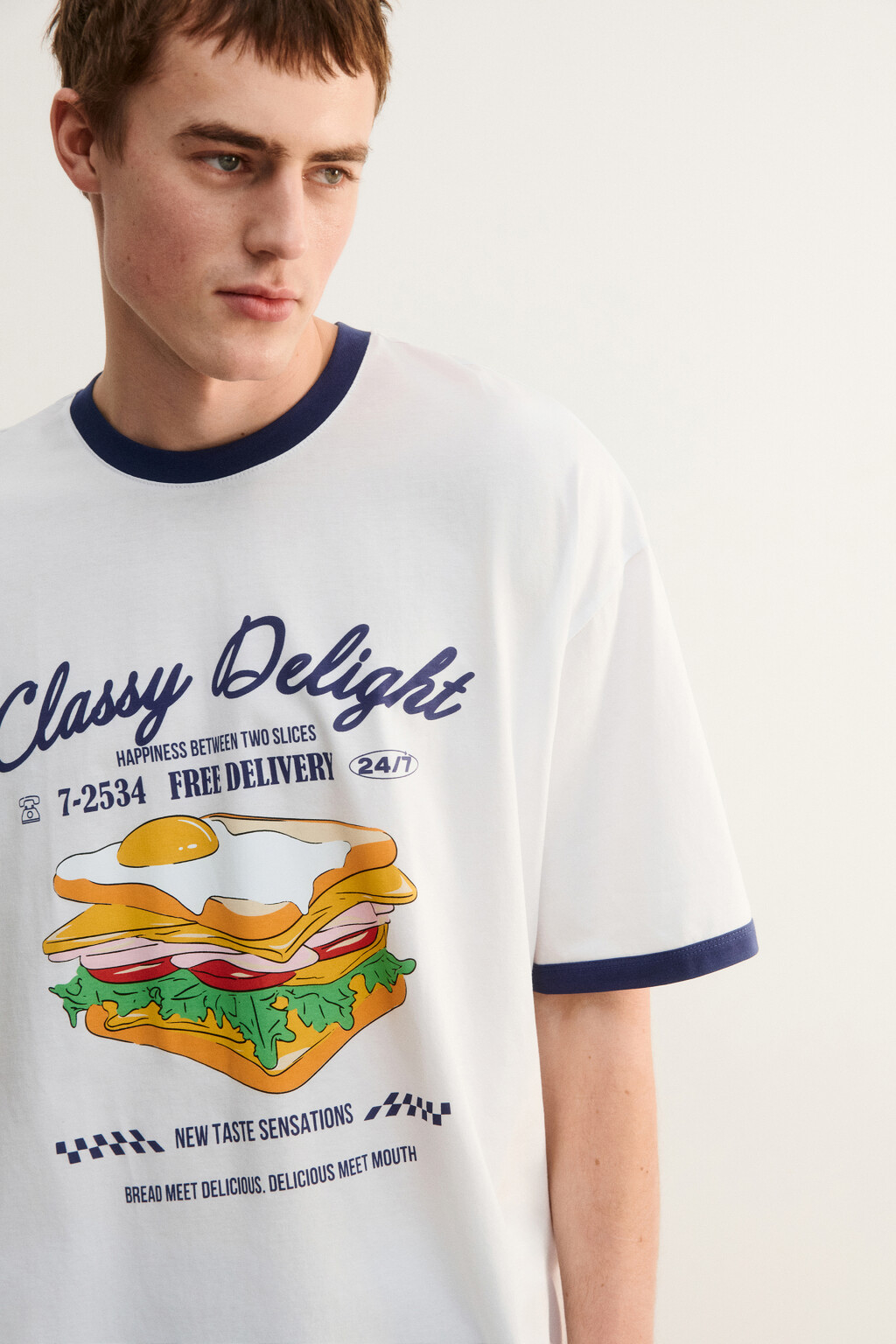 Футболка хлопковая домашняя с принтом - цвет белый - 5