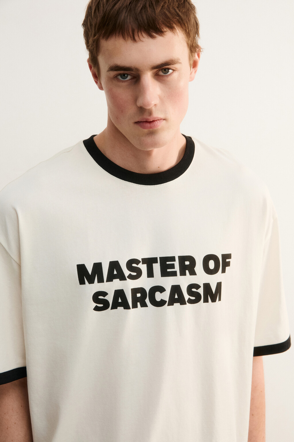 Футболка хлопковая домашняя с принтом - цвет бежевый - 5