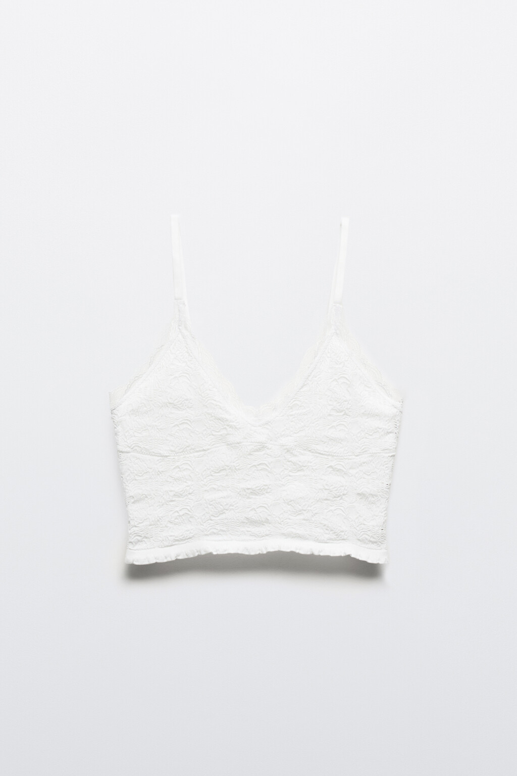 Бюстгальтер-топ кружевной - цвет белый - 5