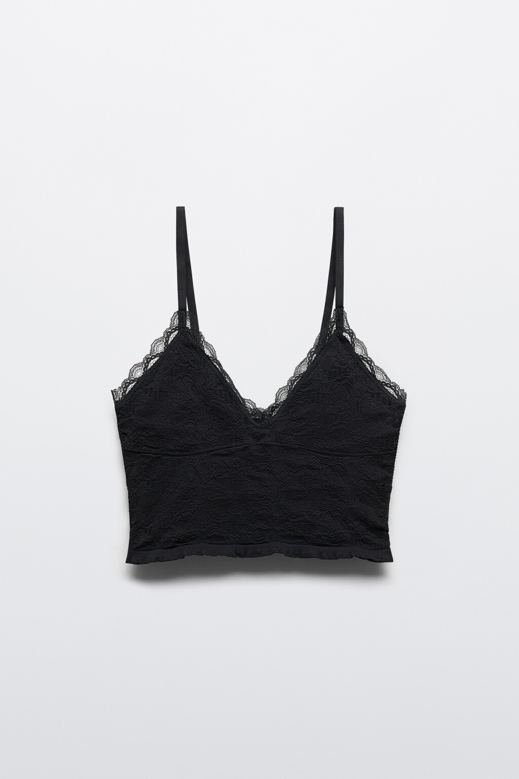 Бюстгальтер-топ кружевной - цвет черный - 5