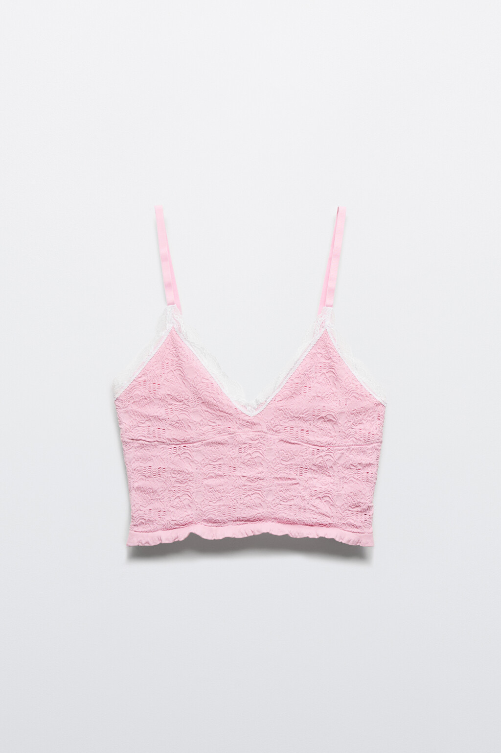 Бюстгальтер-топ кружевной - цвет розовый - 6