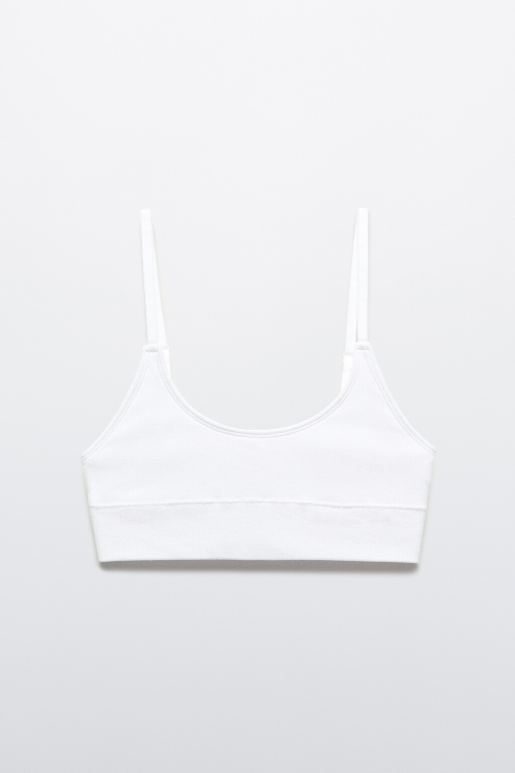 Бюстгальтер-бра в рубчик - цвет белый - 5