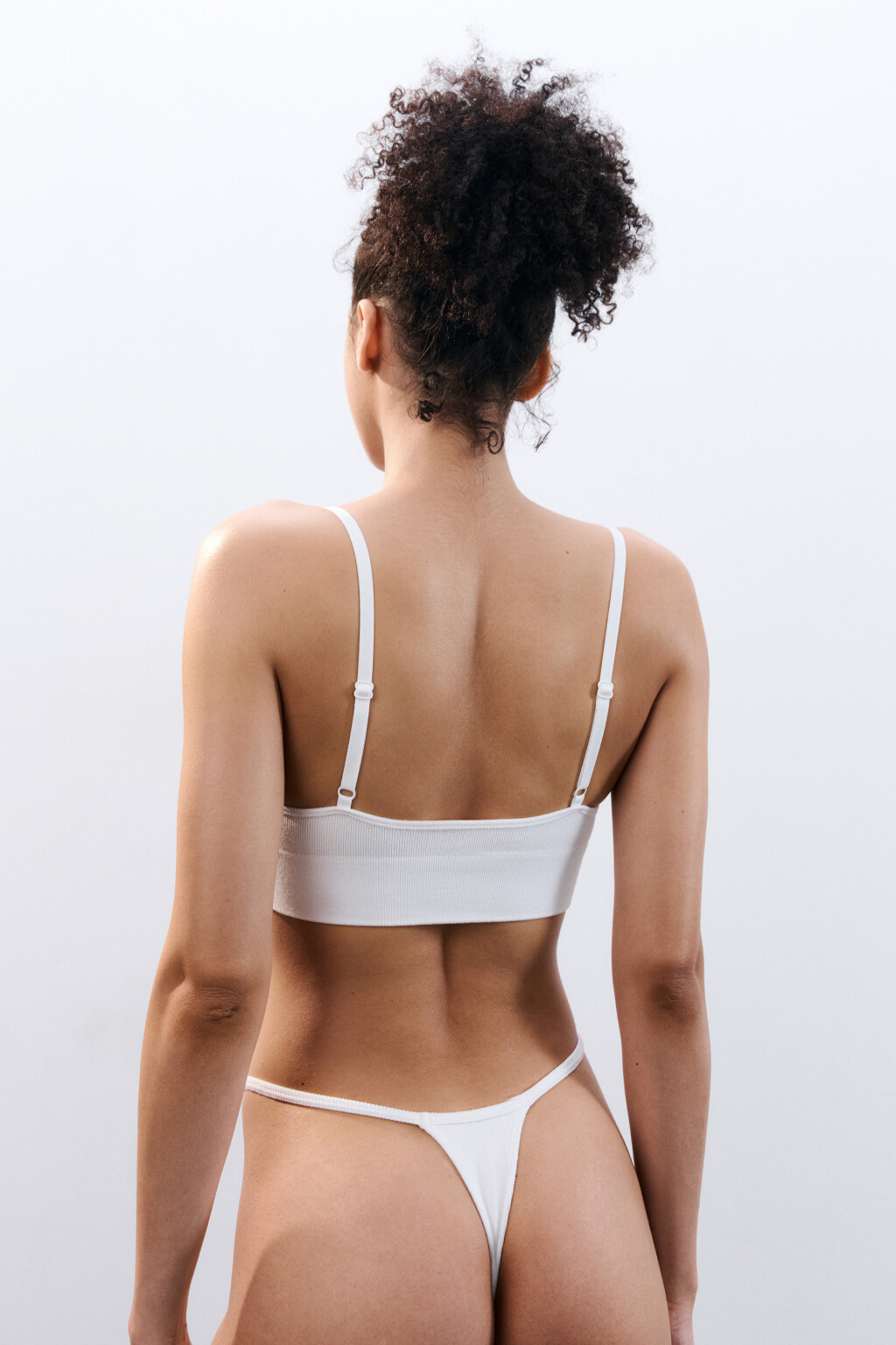Бюстгальтер-бра в рубчик - цвет белый - 3