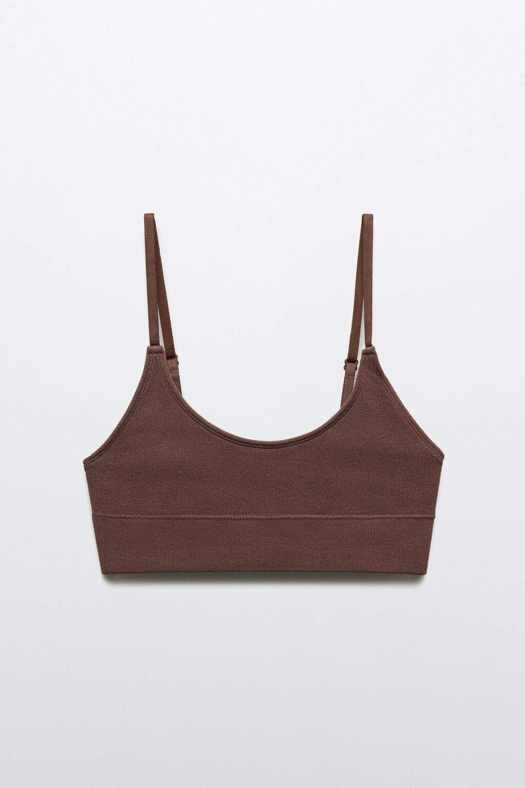 Бюстгальтер-бра в рубчик - цвет коричневый - 5