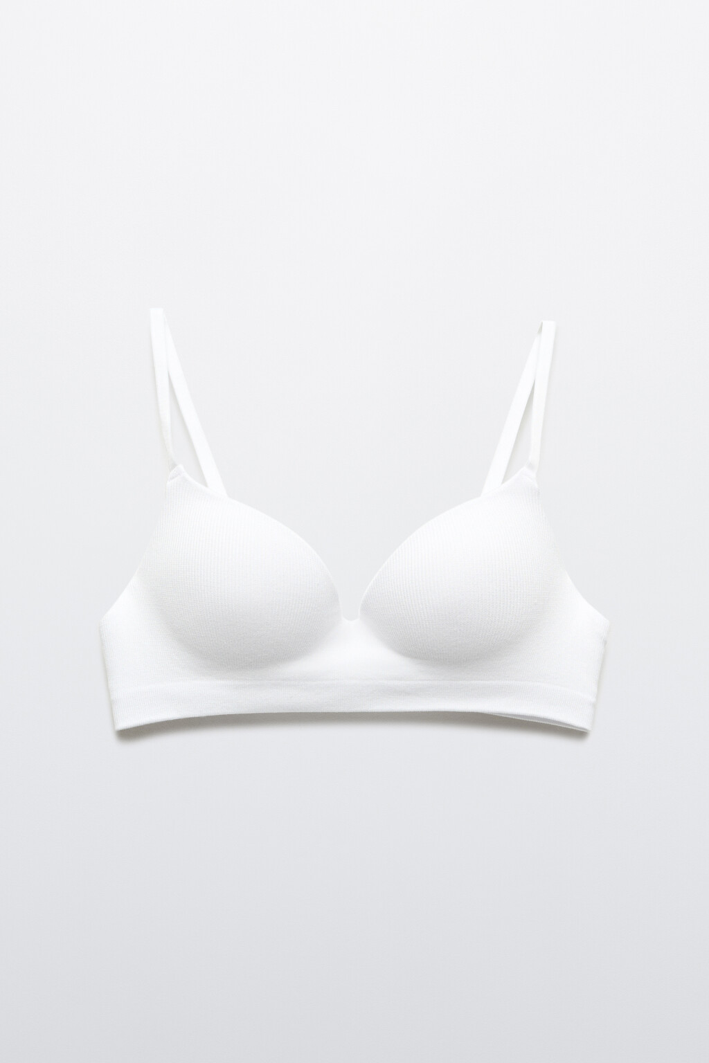 Бюстгальтер-бра бесшовный в рубчик - цвет белый - 5