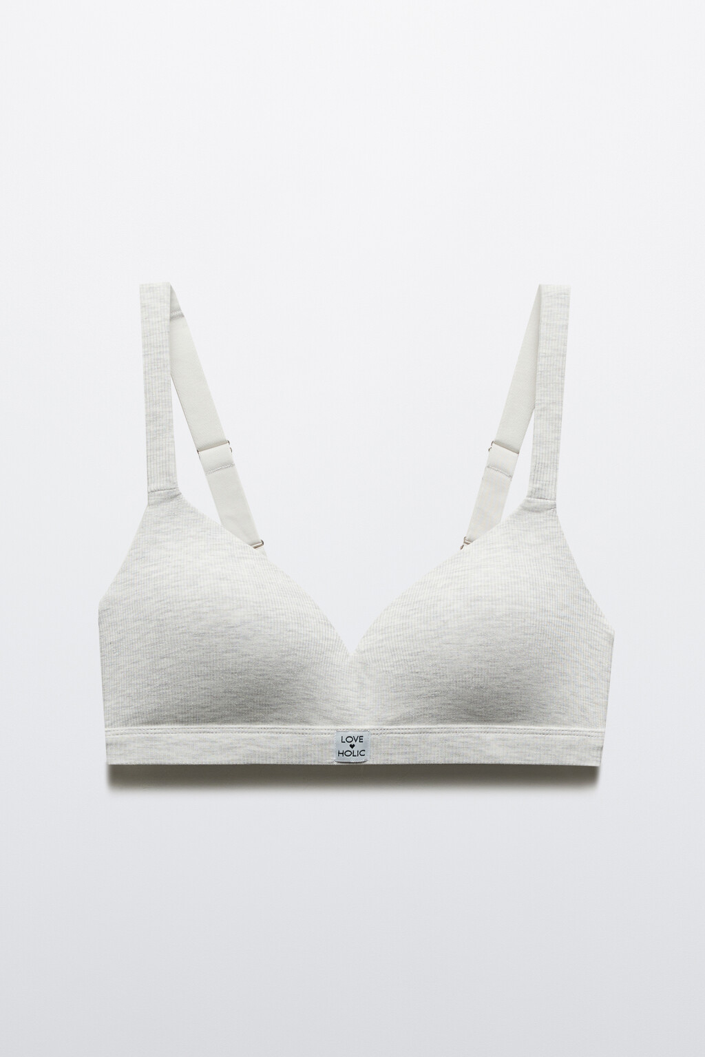 Бюстгальтер-топ в рубчик с пуш-ап - цвет серый - 1