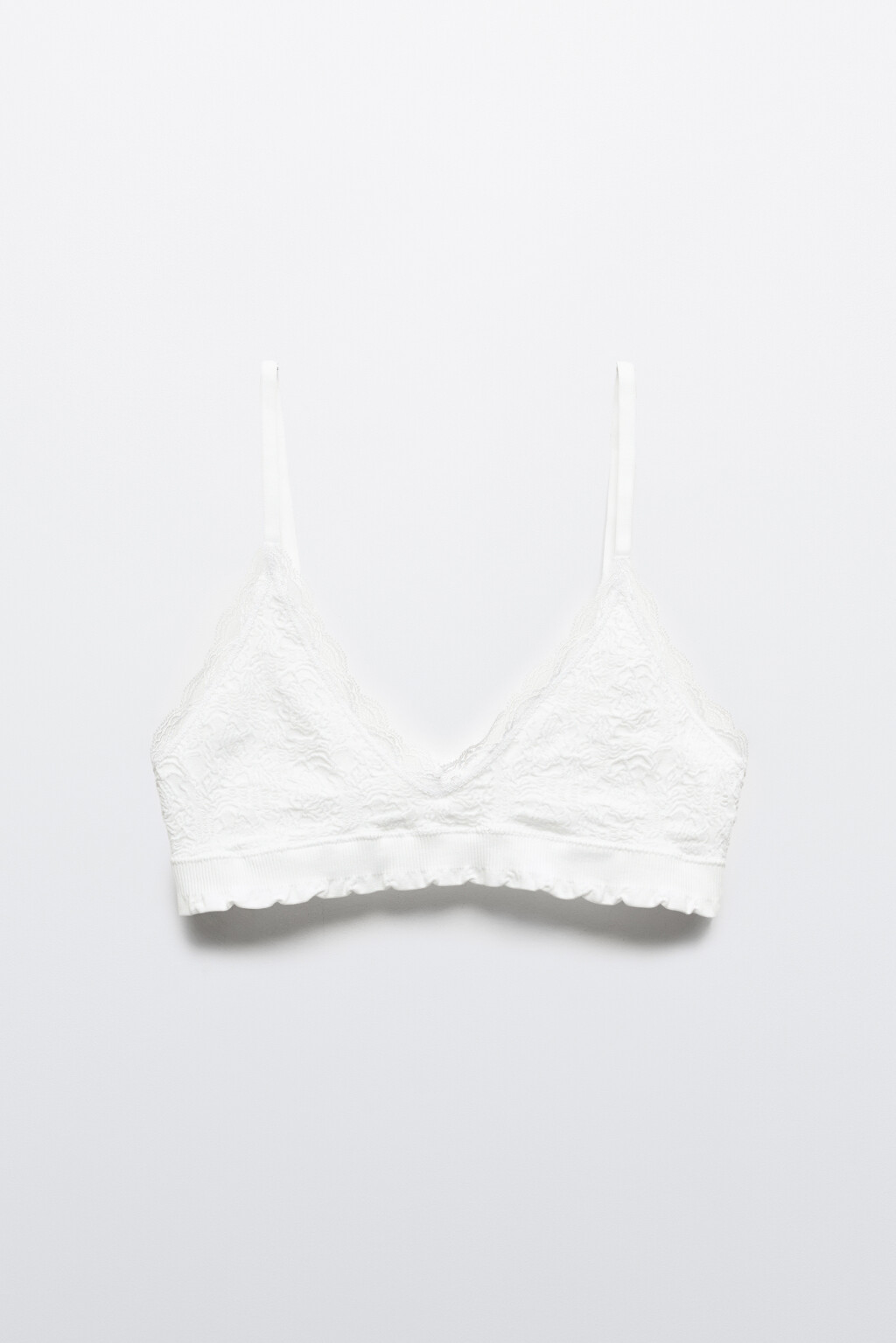 Бюстгальтер-топ кружевной - цвет белый - 6