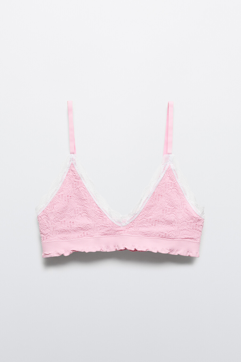 Бюстгальтер-топ кружевной - цвет розовый - 5