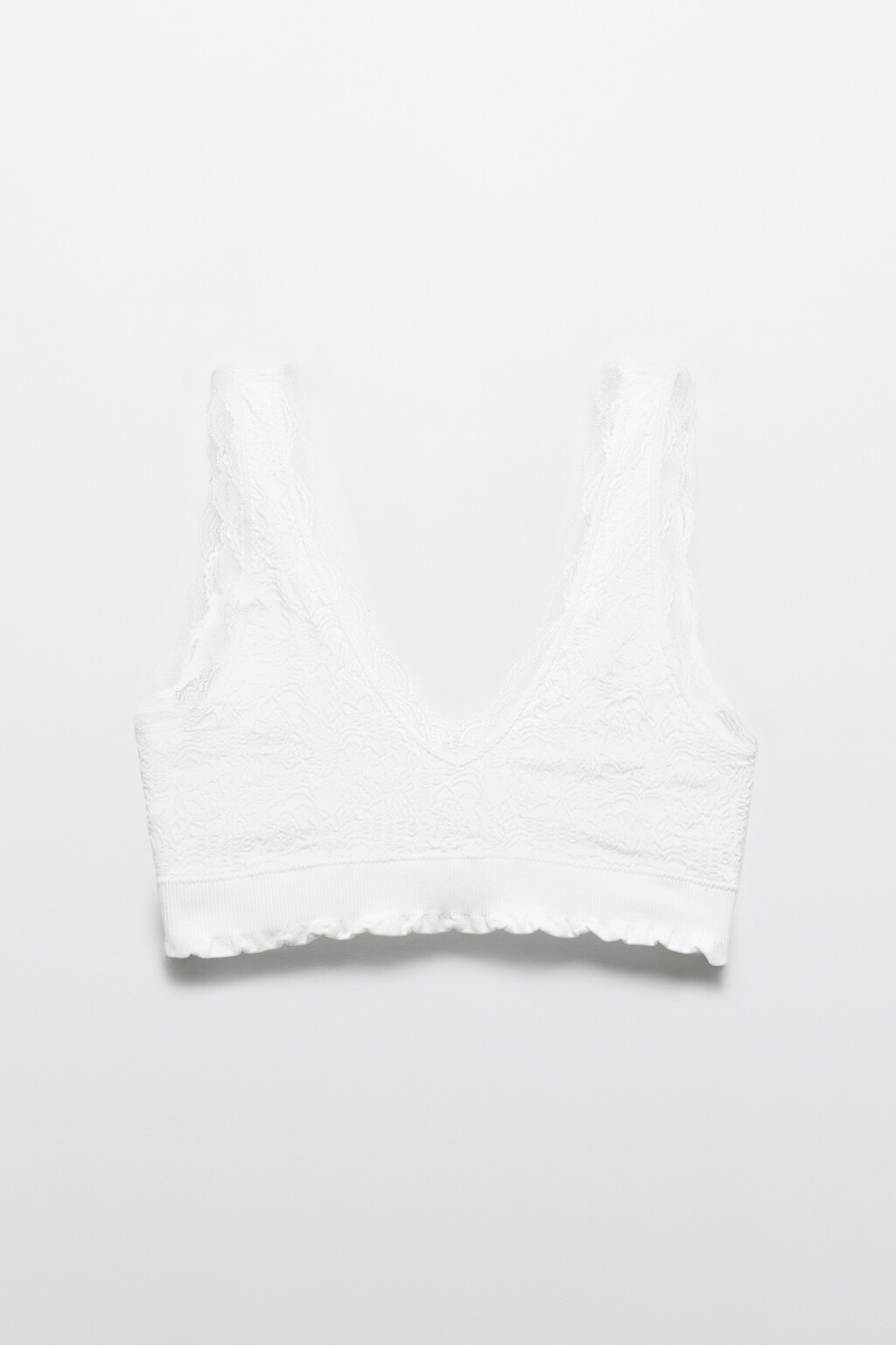 Бюстгальтер-топ кружевной - цвет белый - 6